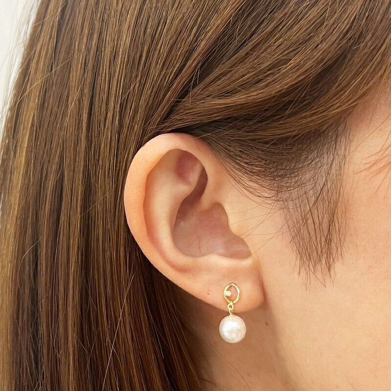 【ふるさと納税】ピアス あこや真珠 7.5mm - 8mm ダイヤモンド 0.01ct 選べる 金具 K18YG K14WG ホワイトピンク 真珠 パール 揺れる アクセサリー ジュエリー 品質保証書 ジュエリーケース 真珠てりクロス お取り寄せ 熊本県 天草市 送料無料 サムネイル3