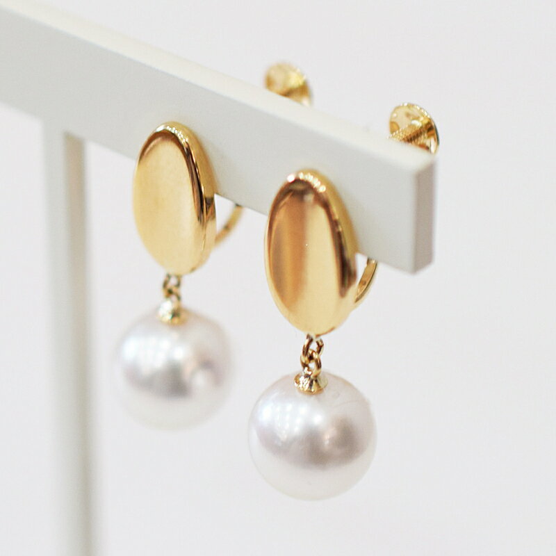 【ふるさと納税】イヤリング あこや真珠 天草 7.5mm ～ 8mm ホワイトピンク 真珠 楕円 選べる 金具素材 K18YG K14WG イエローゴールド ホワイトゴールド 品質保証書 ジュエリーケース 真珠てりクロス アクセサリー ジュエリー お取り寄せ 熊本県 天草市 送料無料 サムネイル2