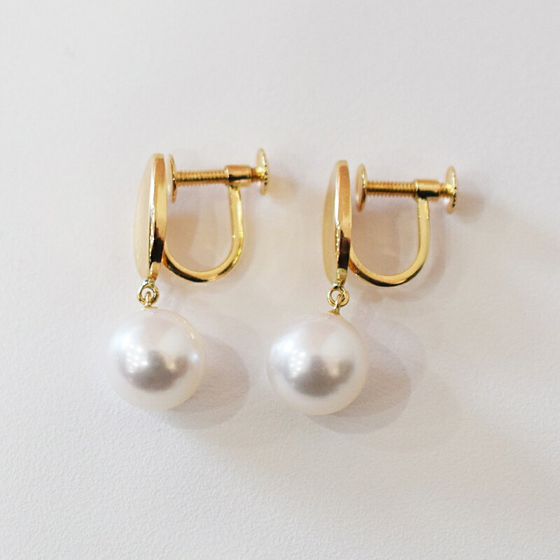 【ふるさと納税】イヤリング あこや真珠 天草 7.5mm ～ 8mm ホワイトピンク 真珠 楕円 選べる 金具素材 K18YG K14WG イエローゴールド ホワイトゴールド 品質保証書 ジュエリーケース 真珠てりクロス アクセサリー ジュエリー お取り寄せ 熊本県 天草市 送料無料 サムネイル3