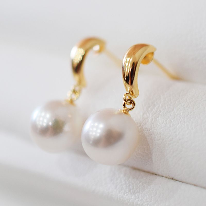 【ふるさと納税】ピアス あこや真珠 天草 7.5mm ～ 8mm ホワイトピンク 真珠 つや 半円 選べる 金具素材 K18YG K14WG イエローゴールド ホワイトゴールド 品質保証書 ジュエリーケース 真珠てりクロス アクセサリー ジュエリー お取り寄せ 熊本県 天草市 送料無料 サムネイル2