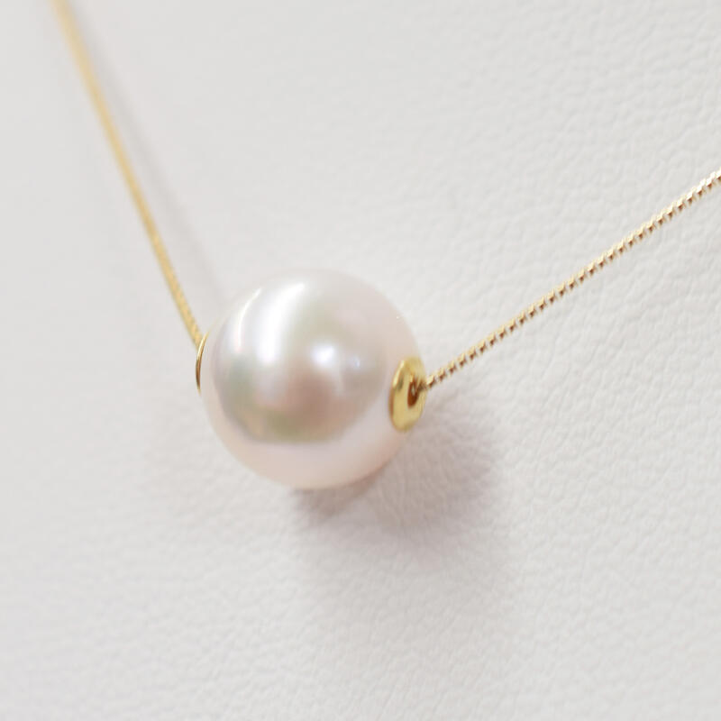 【ふるさと納税】あこや真珠 ネックレス ピンク スルー シリコン 9mm - 9.5mm 調色 真珠 パール ホワイトピンク 選べる 金具 K18YG K18WG アクセサリー ジュエリー 品質保証書 ジュエリーケース 真珠てりクロス お取り寄せ 熊本県 天草市 送料無料 サムネイル2