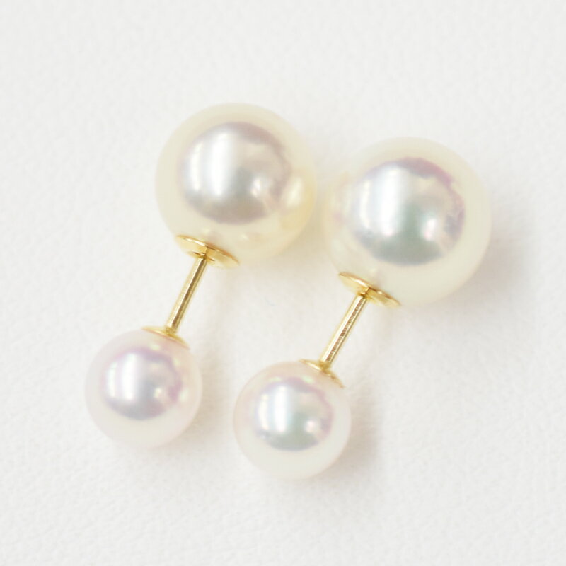 【ふるさと納税】あこや真珠 パール ピンク ピアス ベビー スタッド 両耳 7.5mm - 8mm × 5.5mm - 6mm サムネイル2