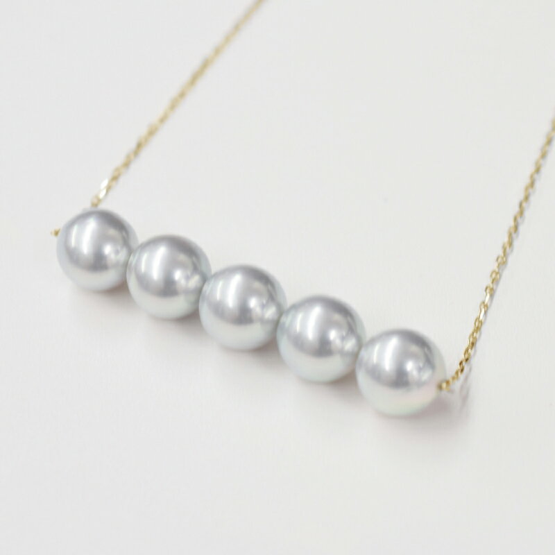 【ふるさと納税】天草産 8-9mm あこや真珠 パールネックレス ペンダント シルバー 5連 サムネイル2