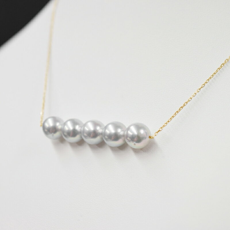 【ふるさと納税】天草産 8-9mm あこや真珠 パールネックレス ペンダント シルバー 5連 サムネイル3