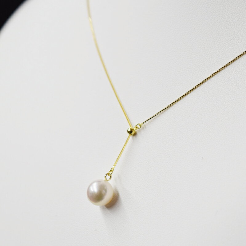 【ふるさと納税】天草産 9mm - 9.5mm Yスタイル ネックレス あこや真珠 ホワイトピンク ベネチアン K18 Pt850 花珠級 サムネイル3