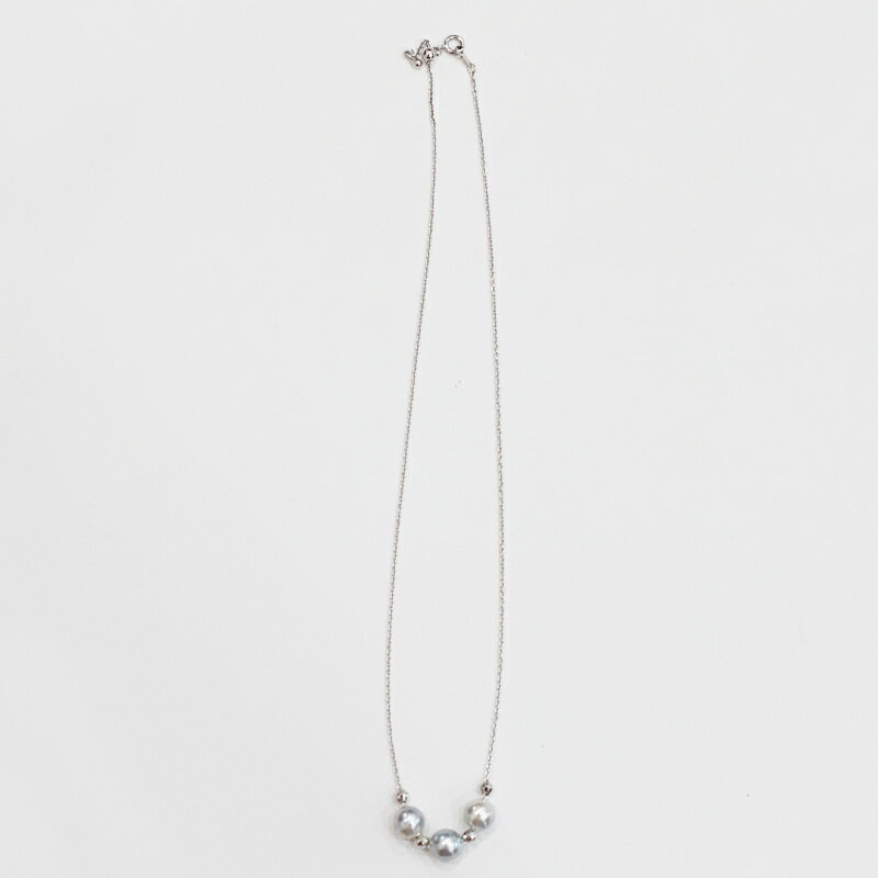 【ふるさと納税】あこや真珠 バロックパール 8mm - 9mm 3粒 スルーネックレス 選べる 個数 ミラーボール ネックレス SV925 シルバー925 あずきチェーン あこや貝 真珠 アクセサリー ジュエリーケース 品質保証書 てりクロス 熊本県 天草市 送料無料 サムネイル3