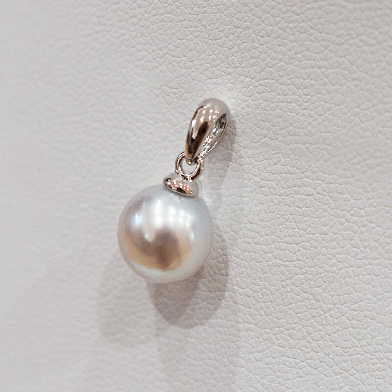 【ふるさと納税】あこや真珠 ナチュラルカラー 8.5mm - 9mm 1粒 天草産 本真珠 ペンダントトップ SV925 シルバー925 真珠 チェーンなし シンプル あこや貝 アクセサリー ジュエリ－ ジュエリーケース 品質保証書 てりクロス 熊本県 天草市 送料無料 サムネイル2