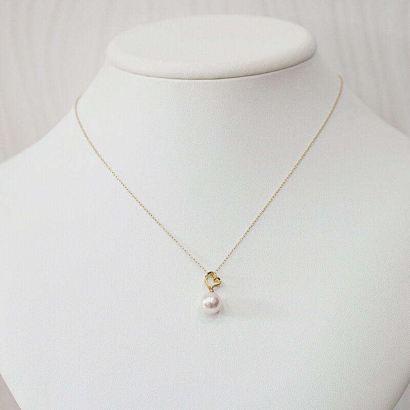 【ふるさと納税】ネックレス ペンダント あこや真珠 8mm - 8.5mm ダイヤモンド 0.01ct ハート モチーフ 真珠 パール ホワイトピンク 選べる 金具 K18YG K18WG アクセサリー ジュエリー 品質保証書 ジュエリーケース 真珠てりクロス お取り寄せ 熊本県 天草市 送料無料 サムネイル3