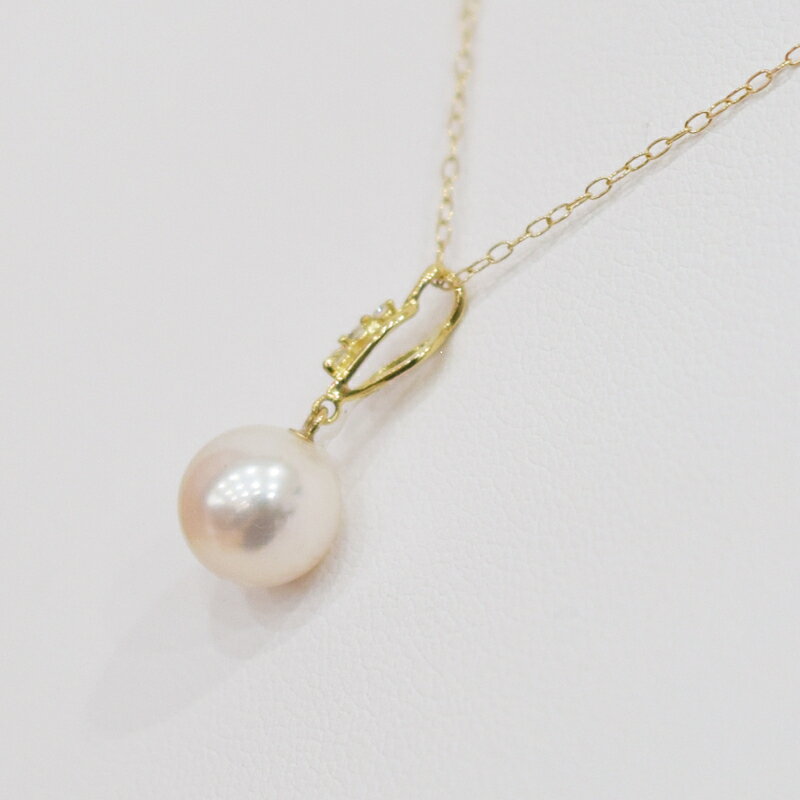 【ふるさと納税】ネックレス ペンダント あこや真珠 8mm - 8.5mm ダイヤモンド 0.02ct 音符 モチーフ 真珠 パール ホワイトピンク 選べる 金具 K18YG K18WG アクセサリー ジュエリー 品質保証書 ジュエリーケース 真珠てりクロス お取り寄せ 熊本県 天草市 送料無料 サムネイル2