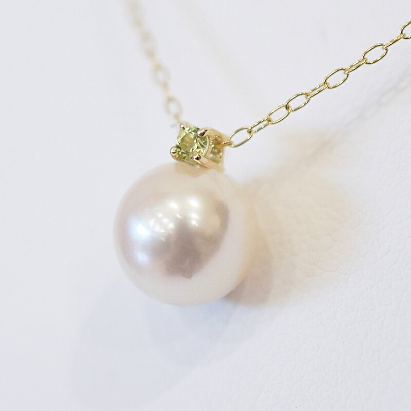 【ふるさと納税】あこや真珠 ペンダント ネックレス 8mm - 8.5mm 天草 熊本 ホワイトピンク 誕生石 8月 ペリドット 半貴石 本真珠 K18 パール K18YG K18WG アクセサリー ジュエリー あずきチェーン アジャスター 品質保証書 ジュエリーケース 真珠てりクロス 送料無料 サムネイル2
