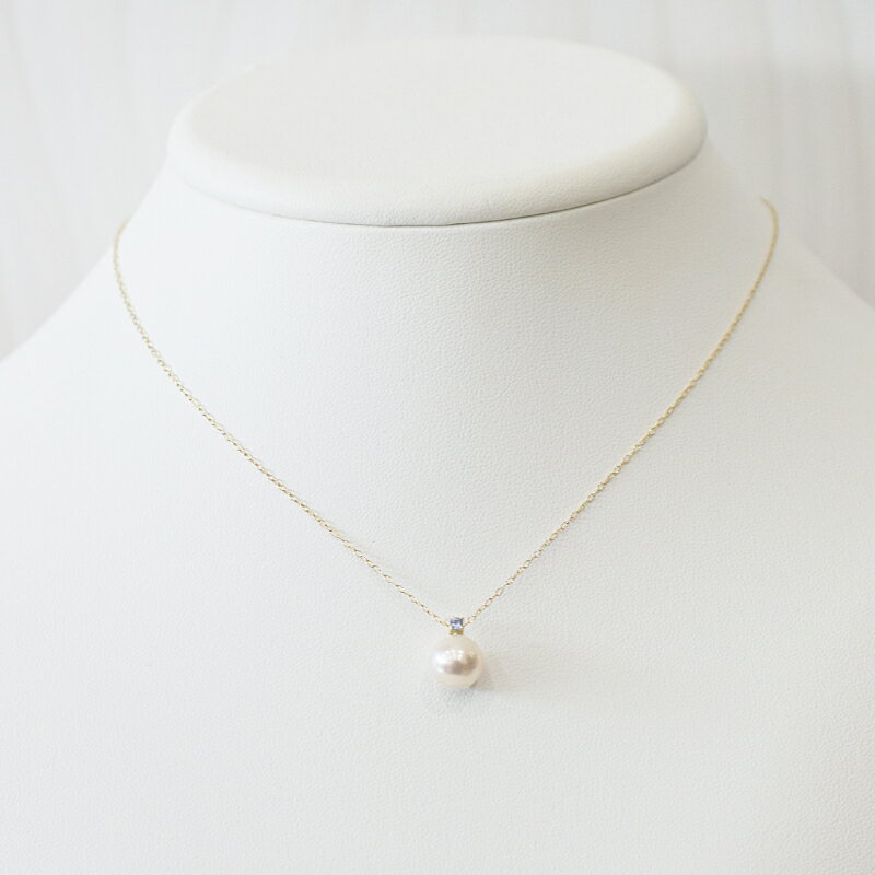 【ふるさと納税】あこや真珠 ペンダント ネックレス 8mm - 8.5mm 天草 熊本 ホワイトピンク 誕生石 12月 タンザナイト 半貴石 本真珠 K18 パール K18YG K18WG アクセサリー ジュエリー あずきチェーン アジャスター 品質保証書 ジュエリーケース 真珠てりクロス 送料無料 サムネイル3