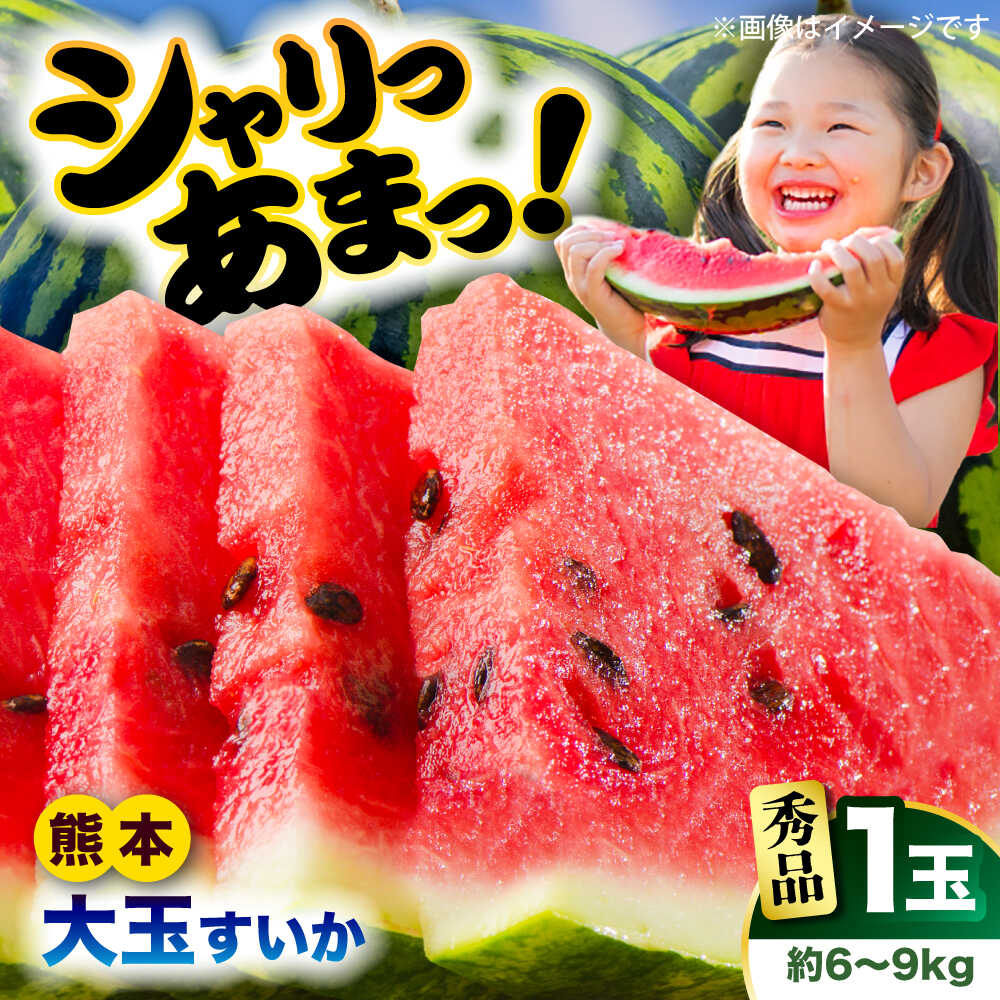 【2026年発送分先行予約 数量限定】【秀品】大玉すいか 1玉 約6kg～9kg 熊本 スイカ 西瓜 大玉 フルーツ 果物 甘い シャリシャリ スイカ おおだますいか 熊本県産 合志市 送料無料【株式会社 Foody’s】[AYAT006]