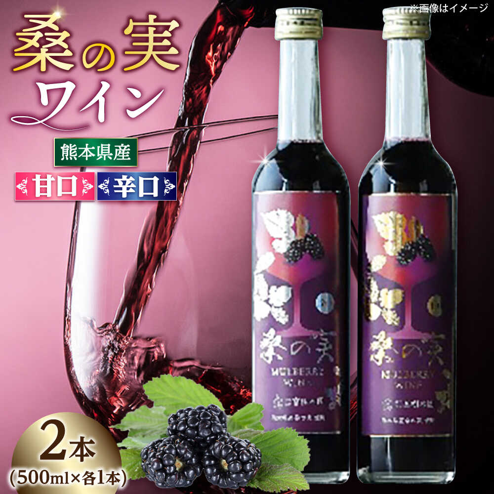 【お歳暮対象】桑の実 ワイン （甘口・辛口） 500ml×2本【株式会社 峯樹木園】 合志市 熊本県 熟成ワイン ワイン わいん 酒 お酒 洋酒 果実酒 辛口 甘口 桑の実 マルベリー お祝い 贈り物 飲み比べ セット [AYBM006]