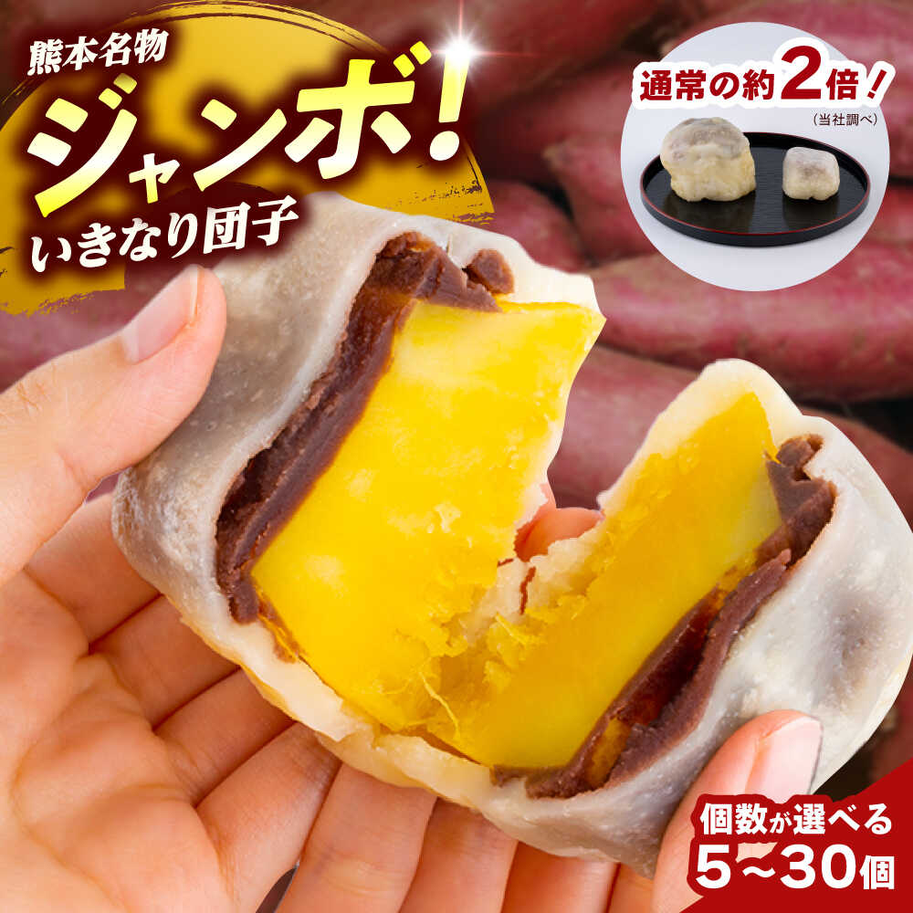 ＼レビューキャンペーン／《選べる個数！》 弁天堂 ジャンボ いきなり団子 約150g×5個〜30個入り【株式会社弁天堂】 大きい サイズ 熊本 名物 名菓 和菓子 さつまいも サツマイモ あんこ 郷土菓子 おやつ 冷凍 [AYDG001]