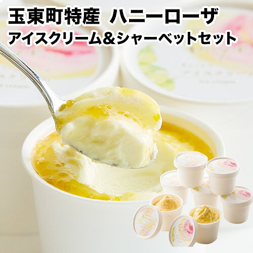 抜群の糖度と爽やかな酸味♪ハニーローザアイスクリーム＆ハニーローザシャーベット 120ml×各4個 熊本県玉名郡玉東町 すもも ハニーローザ アイス ぷらっとぎょくとう《60日以内に出荷予定(土日祝除く)》
