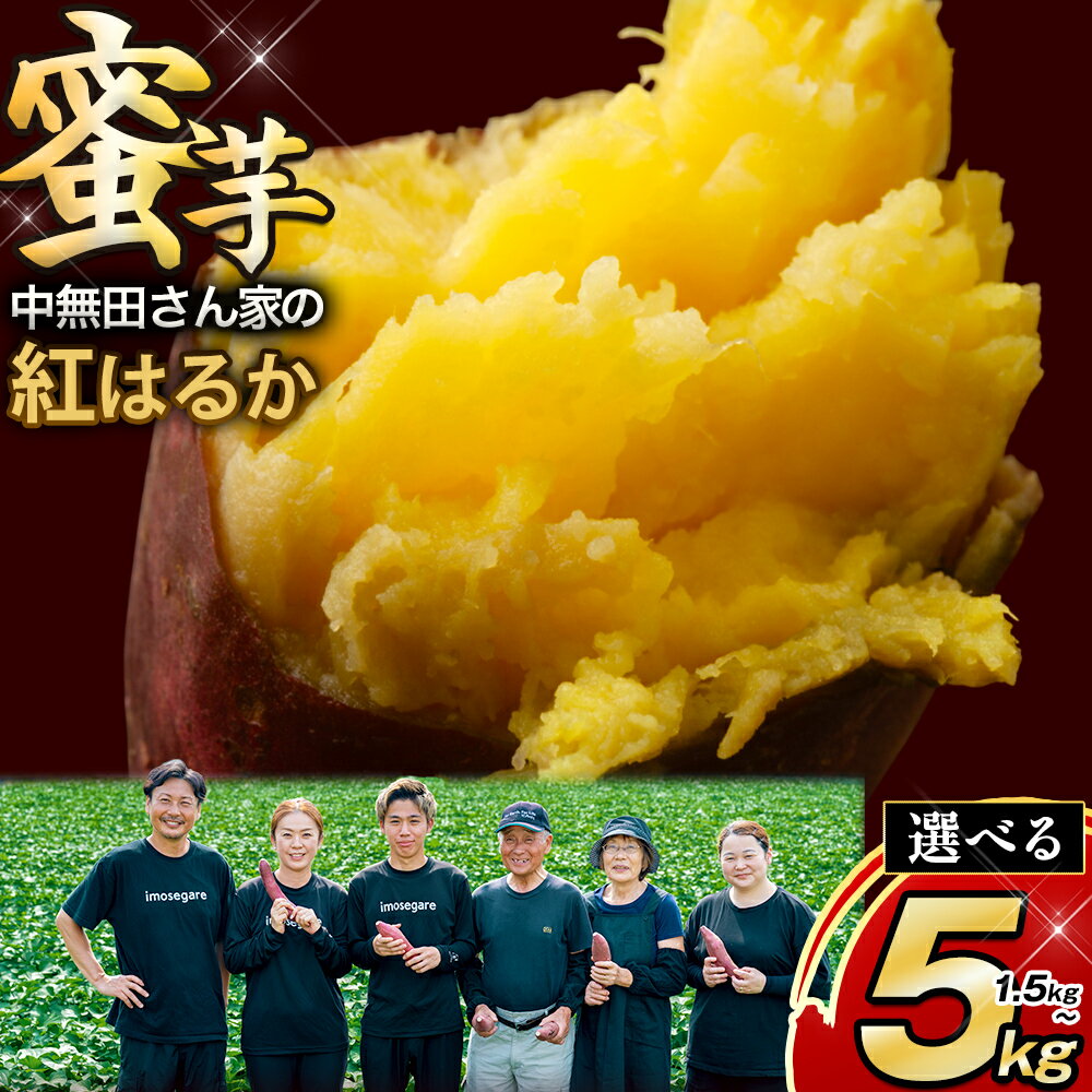 ＼限定規格受付中／ 中無田農園の紅はるか 選べる 内容量 約1.5kg 約5kg (大中小サイズ不揃い) 熊本県大津町 《12月上旬-1月中旬頃出荷予定》 さつまいも 芋 スイートポテト 干し芋にも 名産地 特産品 秋 旬