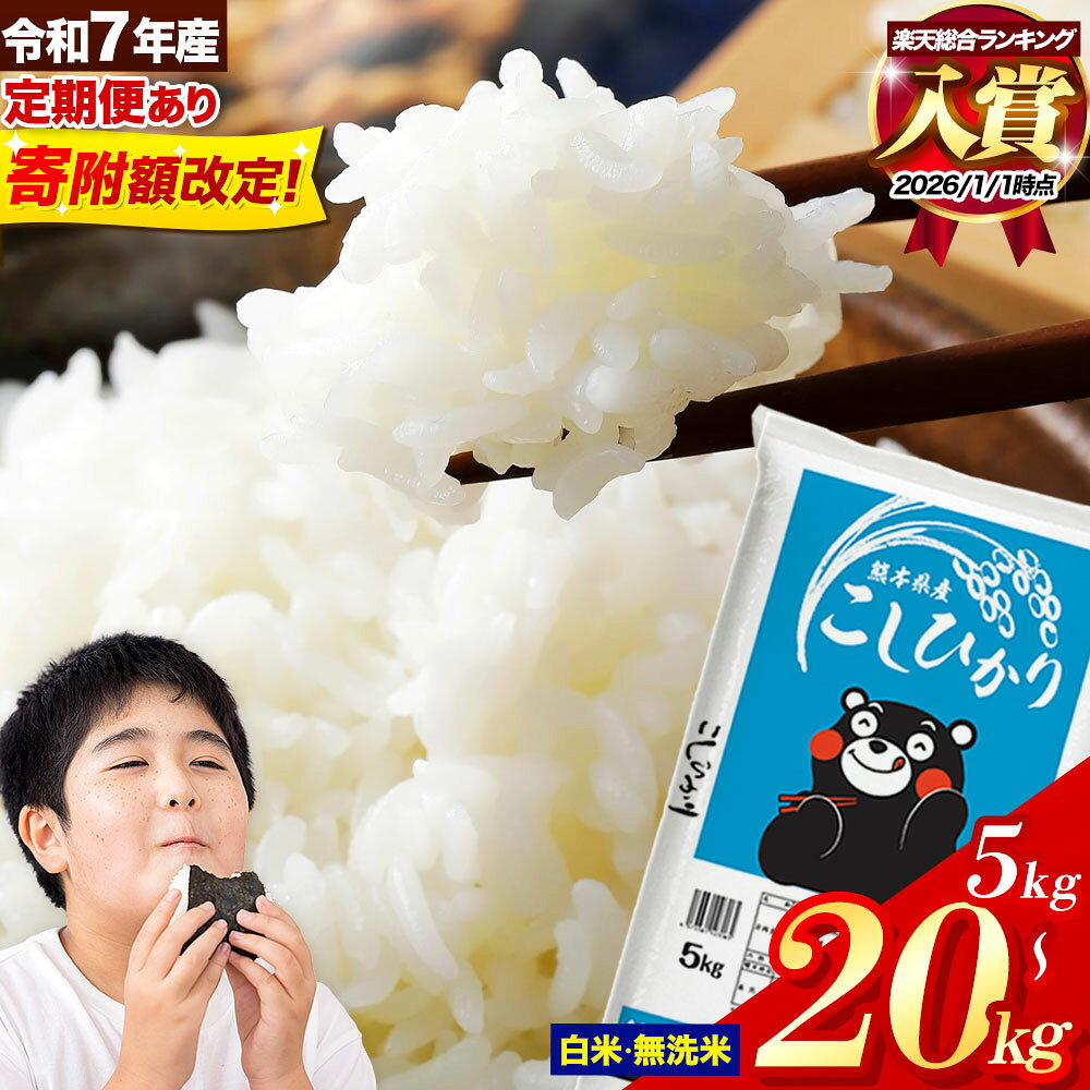 ＼寄附額見直し／ランキング 入賞 令和7年産 無洗米 も選べる こしひかり 5kg 10kg 20kg 定期便 3ヶ月 6ヶ月 12ヶ月 も選べる 熊本県産 ふるさと納税 無洗米 白米 精米 米 コシヒカリ コメ お米 おこめ 小分け《出荷時期をお選びください》楽天スーパーSALE