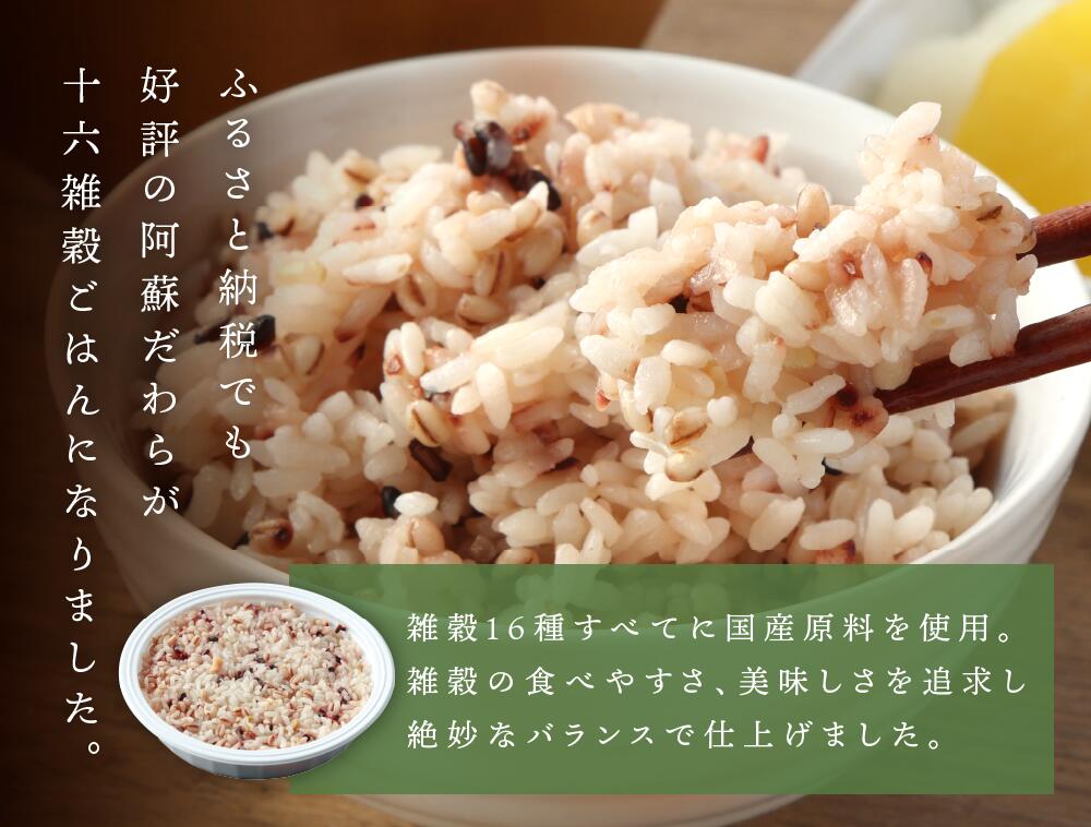 【ふるさと納税】阿蘇だわら 十六雑穀ごはん パックライス 160g×30パック 30食 合計4.8kg 16000円 1万6000円 国産 雑穀16種 雑穀米 レトルトご飯 十六穀米 インスタント ご飯パック ご飯 レンチン チン 常温 非常食 玄米 熊本県 高森町 サムネイル2