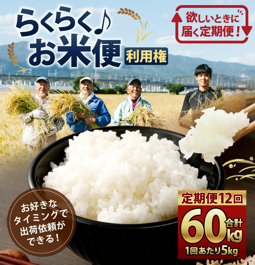 【ふるさと納税】＜定期便 12回分＞らくらくお米便 一俵コース 合計 60kg 利用権 5kg×12回 160000円 16万円 くまさんの輝き 利用券 お米 ごはん 精米 米俵 白米 玄米 分づき米 配送時期 精米レベル 指定可能 熊本県 高森町 国産 送料無料 - 画像2
