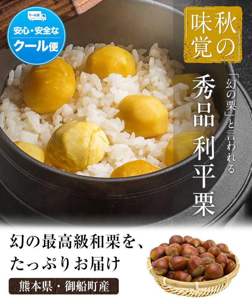 【ふるさと納税】【先行予約】利平栗 熊本県御船町産限定 約1 or 2kg(3L-2Lサイズ)　秋 旬 野菜 予約 スイーツ きんとん 甘露煮 渋皮煮 栗ご飯 熊本県御船町《2026年9月上旬-2026年10月上旬頃出荷》 - 画像2