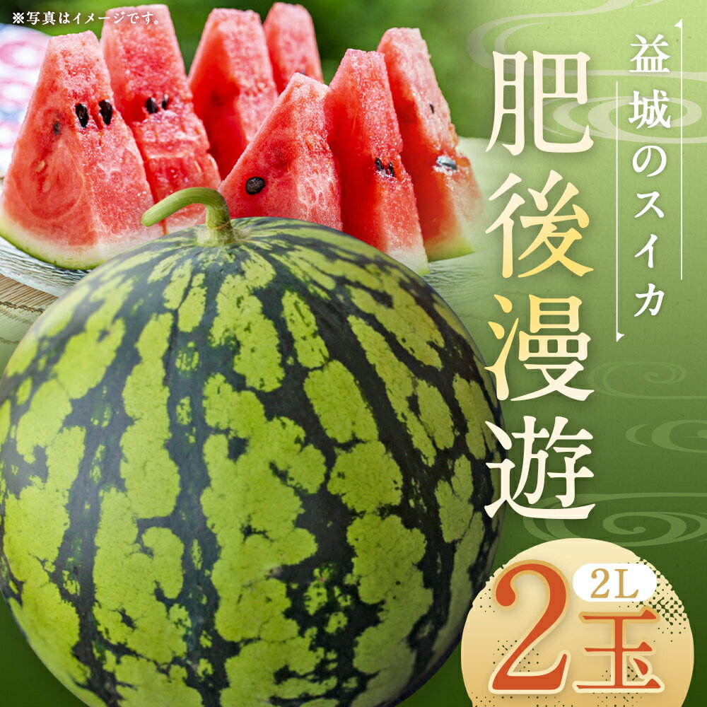 【ふるさと納税】スイカ 肥後漫遊 約7kg×2玉 合計約14kg 2Lサイズ すいか フルーツ 果物 益城町産 熊本県産 九州産 送料無料 【2026年4月下旬～6月下旬迄発送予定】 サムネイル2