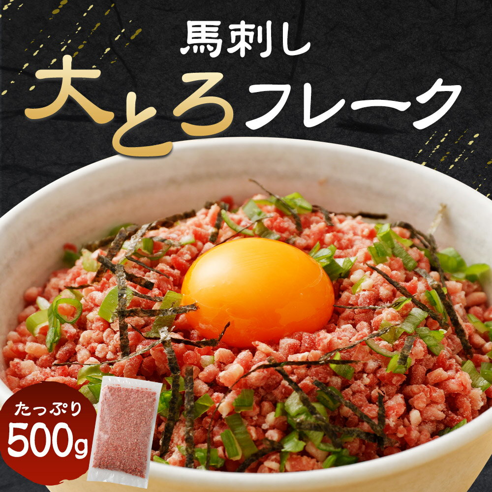 【ふるさと納税】大トロフレーク 馬刺し 500g タレ付き 13000円 1万3000円 生食 業務用 馬肉 ユッケ おつまみ ごはんのおとも 冷凍 熊本 九州 送料無料 サムネイル2