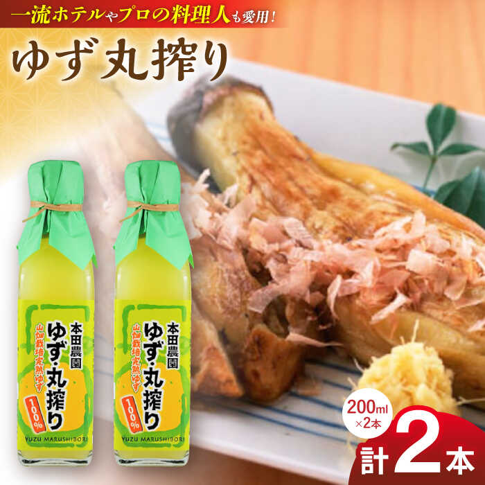 ゆず丸搾り 200ml 2本 柚子 ゆず 完熟柚子 さっぱり 柑橘 果汁 酢の物 すし酢 酸味付け 柚子湯 柚子蜜 調味料 国産 九州産 熊本県産 山都町産 熊本 山都町 ドレッシング【本田農園】[YDL008]