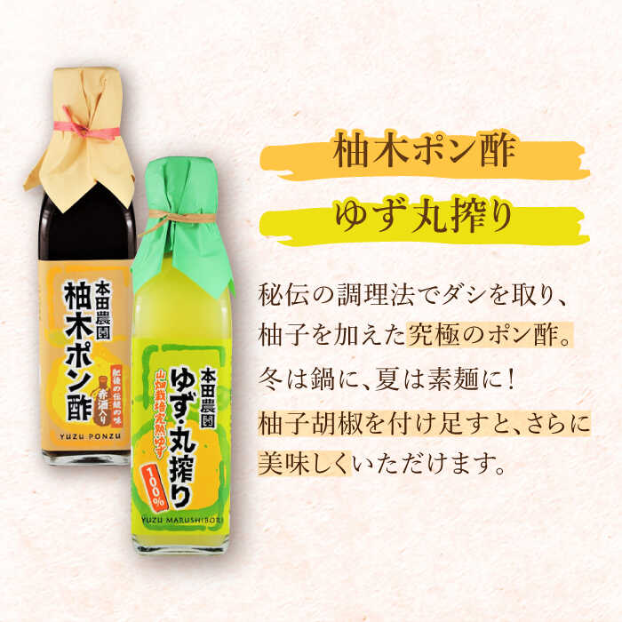 【ふるさと納税】【全3回定期便】柚木ポン酢 200ml 2本 柚子丸搾り 200ml 1本 柚子 ゆず ポン酢 ゆずポン酢 ゆずポン 完熟柚子 さっぱり 柑橘 果汁 酢の物 すし酢 酸味付け 柚子湯 柚子蜜 調味料 国産 九州産 熊本県産 山都町産 熊本 ドレッシング【本田農園】[YDL021] サムネイル2