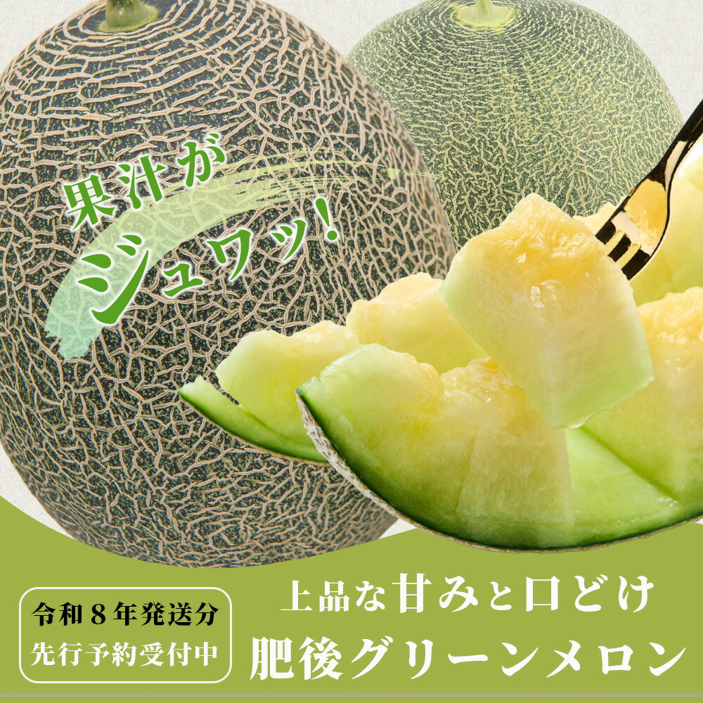【ふるさと納税】《2026年発送分 先行予約》 肥後グリーンメロン 2玉〜4玉 合計 約4kg 肥後グリーン メロン 甘い 果物 フルーツ 果実 ジュージー 国産 熊本県産 熊本県 多良木町 送料無料 サムネイル3