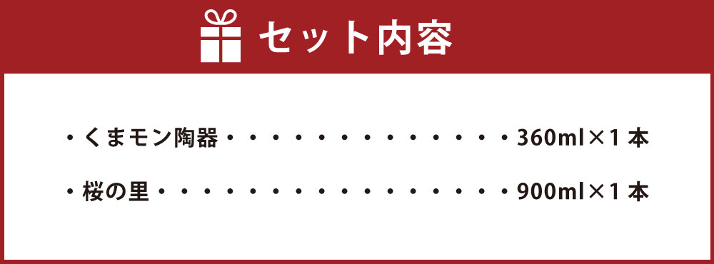 【ふるさと納税】くまモン陶器・桜の里セット 2種類 合計4.5L くまモン陶器 (360ml×1本) 桜の里 (900ml×1本) 米焼酎 熊本県産 米 米麹 焼酎 球磨焼酎 酒 お酒 アルコール 瓶 晩酌 くまモン 国産 九州産 熊本県水上村 送料無料 サムネイル2