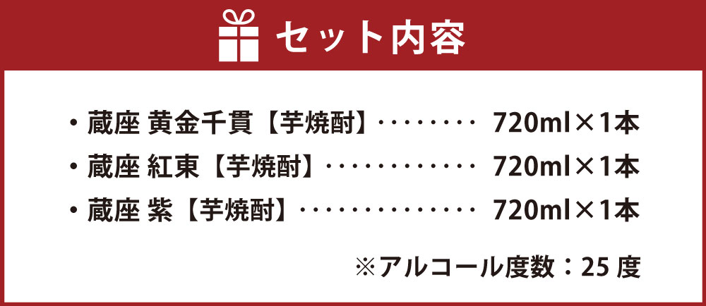 【ふるさと納税】杜氏厳選 特選芋焼酎 三種飲み比べセット 3本 3種（黄金千貫・紅東・紫）合計2,160ml 25度 焼酎 飲み比べ セット 芋焼酎 アルコール 瓶 熊本県産 九州 国産 送料無料 サムネイル2