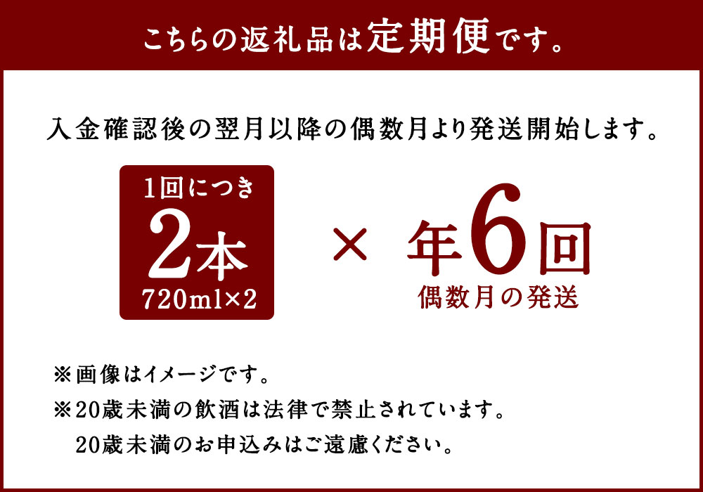 【ふるさと納税】【年6回定期便】限定川辺 720ml 2本セット×6回 合計12本 本格米焼酎 繊月酒造 25度 焼酎 お酒 アルコール 熊本県産 熊本県相良村 送料無料 サムネイル3