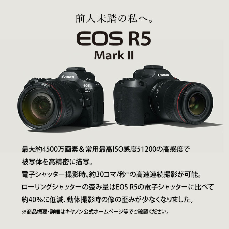 【ふるさと納税】ミラーレスカメラ EOS R5 Mark2・ボディー 写真 動画 ミラーレス Canon キヤノン カメラ 撮影 約4500万画素 記念撮影 旅行 アウトドア 運動会 高速 高画質 高感度 高精密 AF性能 低ノイズ 静止画 手ぶれ補正 R16001 サムネイル3