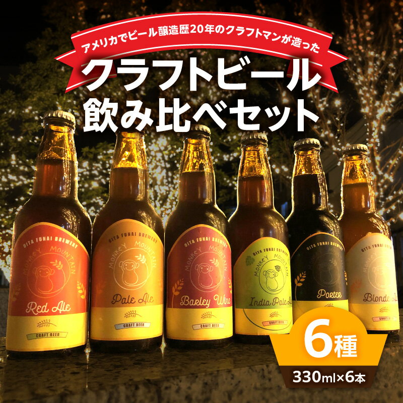 モンキーマウンテン クラフトビール 6種飲み比べセット 300ml×6本 ギフト 詰め合わせ お酒 地ビール IPA ポーター 瓶 おしゃれ プレゼント オリジナル 厳選された原材料 様々な味わい 香りを楽しむ マイクロブルワリー 醸造歴20年 宅飲み 家飲み H01002