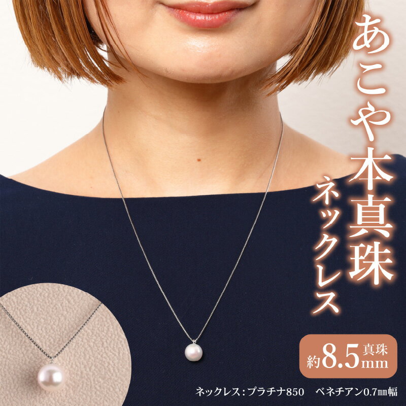 プラチナ850 あこや本真珠 パールネックレス 1珠 真珠8.5mm パール 冠婚葬祭 フォーマル 入学式 卒業式 記念日 誕生日 お祝い ギフト おしゃれ アクセサリー 贈り物 贈答 レディース ファッション アクセサリー ジュエリー 真珠ネックレス T04002