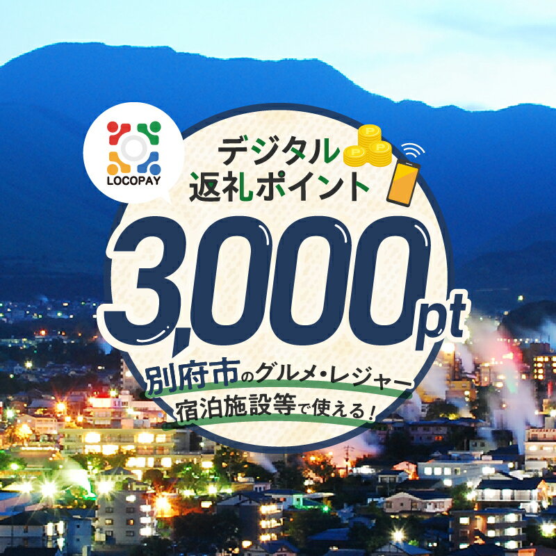 LOCOPAY デジタル 返礼ポイント 3,000ポイント レジャー アウトドア 体験 旅行 トラベル 宿泊施設 ホテル 観光 グルメ 飲食店 ディナー ランチ 焼肉 カフェ ゴルフ 温泉 おすすめ 大分県 別府市 送料無料
