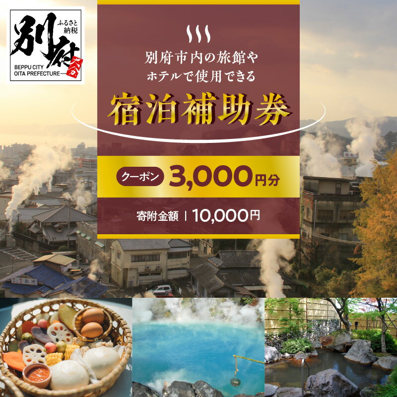 楽しい旅の思い出を！ 宿泊券 大分県 別府市 ホテル 旅館 温泉 【3,000円分】 旅行 観光 トラベル 宿泊補助券 チケット 宿泊 お泊り 別府温泉 別府観光 大分観光 地獄めぐり 地獄蒸し料理 旅 有効期限1年間