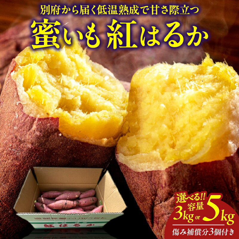 ≪選べる返礼品≫ 先行予約！！ 別府産 蜜いも 紅はるか 3kg 5kg 傷み補償分付き 期間限定 焼き芋 お芋 野菜 ポテト 国産 低温熟成 干し芋 スイートポテト スイーツ 大学芋 おやつ ご家庭用 ギフト 贈り物 贈答 プレゼント ご褒美 産地直送 大分県 送料無料