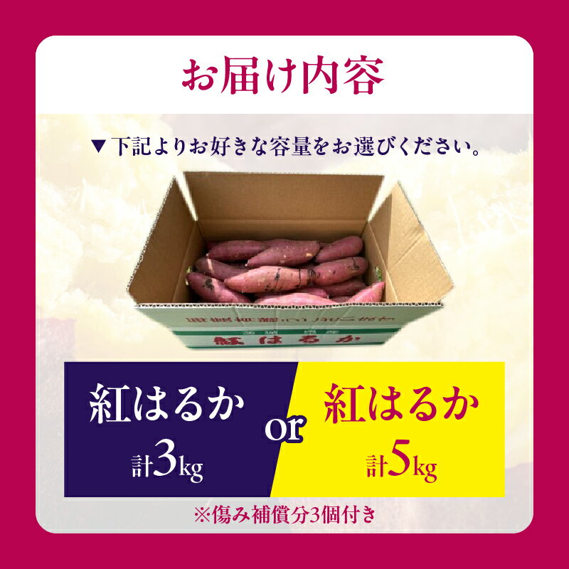 【ふるさと納税】≪選べる返礼品≫ 先行予約！！ 別府産 蜜いも 紅はるか 3kg 5kg 傷み補償分付き 期間限定 焼き芋 お芋 野菜 ポテト 国産 低温熟成 干し芋 スイートポテト スイーツ 大学芋 おやつ ご家庭用 ギフト 贈り物 贈答 プレゼント ご褒美 産地直送 大分県 送料無料 - 画像3
