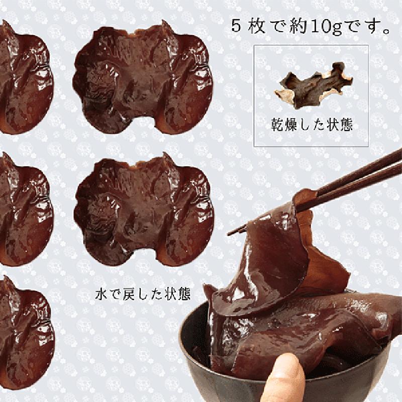 【ふるさと納税】大分県産 乾燥 きくらげ 肉厚 国産 黒きくらげ 木耳 食品 乾物 きのこ類 ビタミンD 食物繊維 鉄分 カルシウム あらげきくらげ おかず 中華料理 サラダ おすすめ 天然 お取り寄せ グルメ 大分県 別府市 送料無料 - 画像2