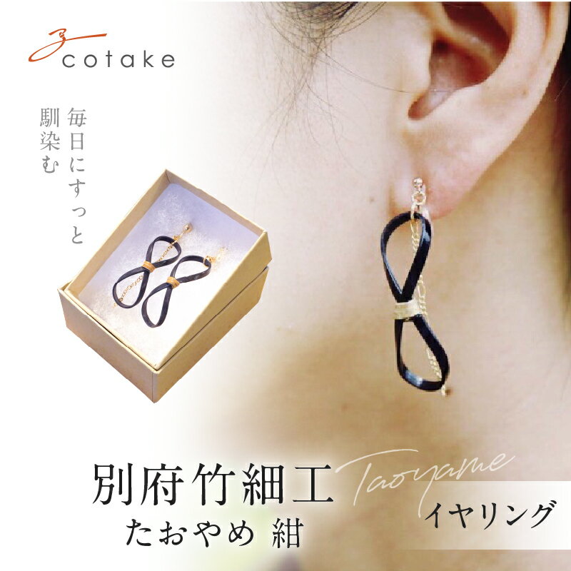 別府 竹細工 アクセサリー イヤリング 紺色 竹工芸 伝統 工芸品 竹製品 手作り ハンドメイド クラフトマンシップ ネイビー 日用品 雑貨 アイテム 天然素材 個性的 デザイン おすすめ お取り寄せ 国産 大分県 送料無料