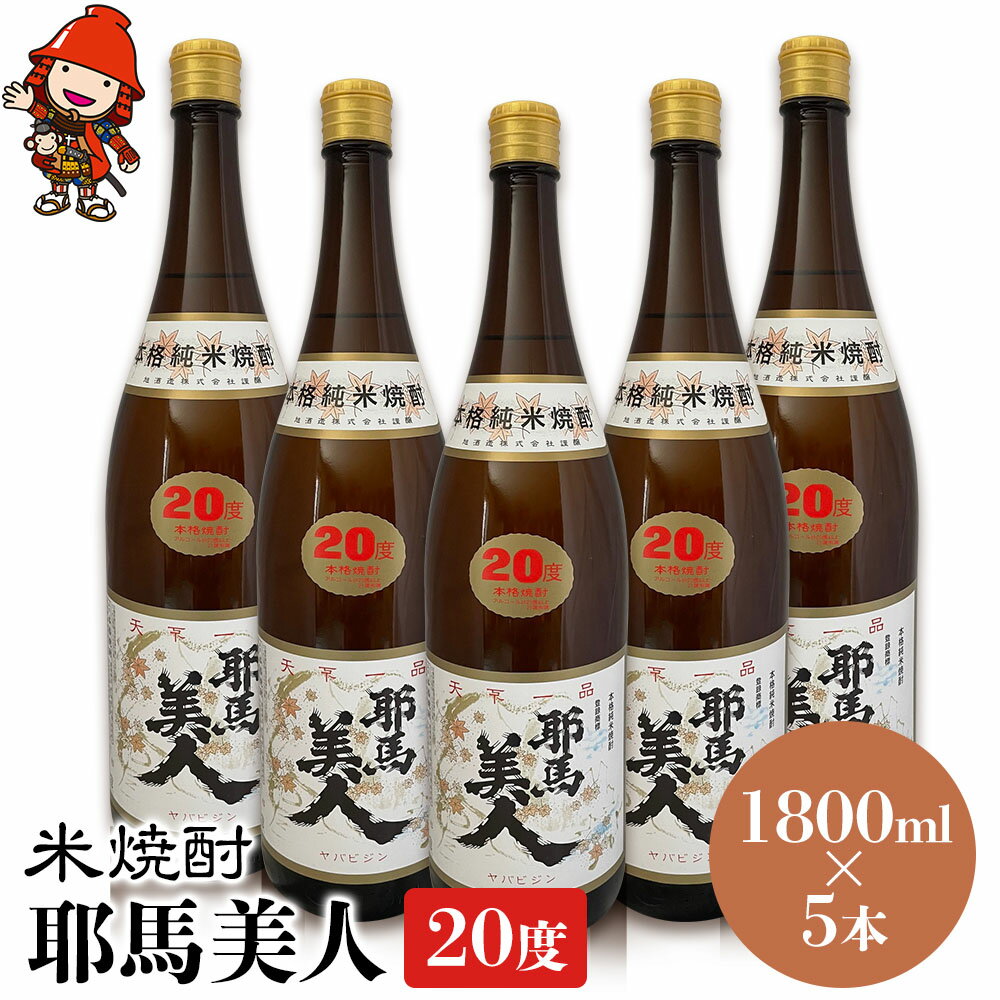 米焼酎 耶馬美人 20度 1,800ml×5本 大分県中津市の地酒 焼酎 酒 アルコール 大分県産 九州産 中津市 国産 送料無料ど