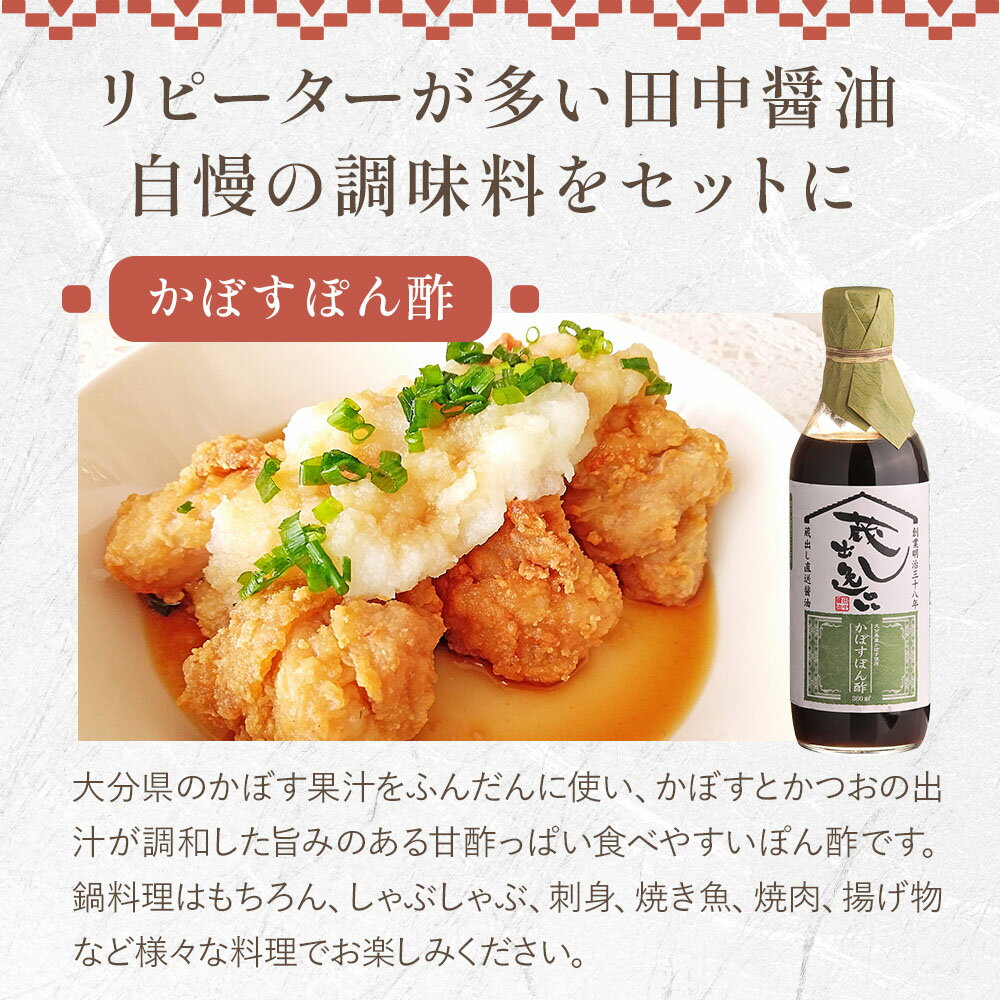 【ふるさと納税】蔵元の逸品 厳選素材 蔵出し逸品 かぼすぽん酢 万能おだしじょうず 淡口セット | 田中醤油 だし 醤油 だし醤油 調味料 しょうゆ ショウユ 出汁 ダシ かぼす カボス ぽん酢 ポン酢 万能 セット 大分県産 九州産 大分県 中津市 サムネイル2