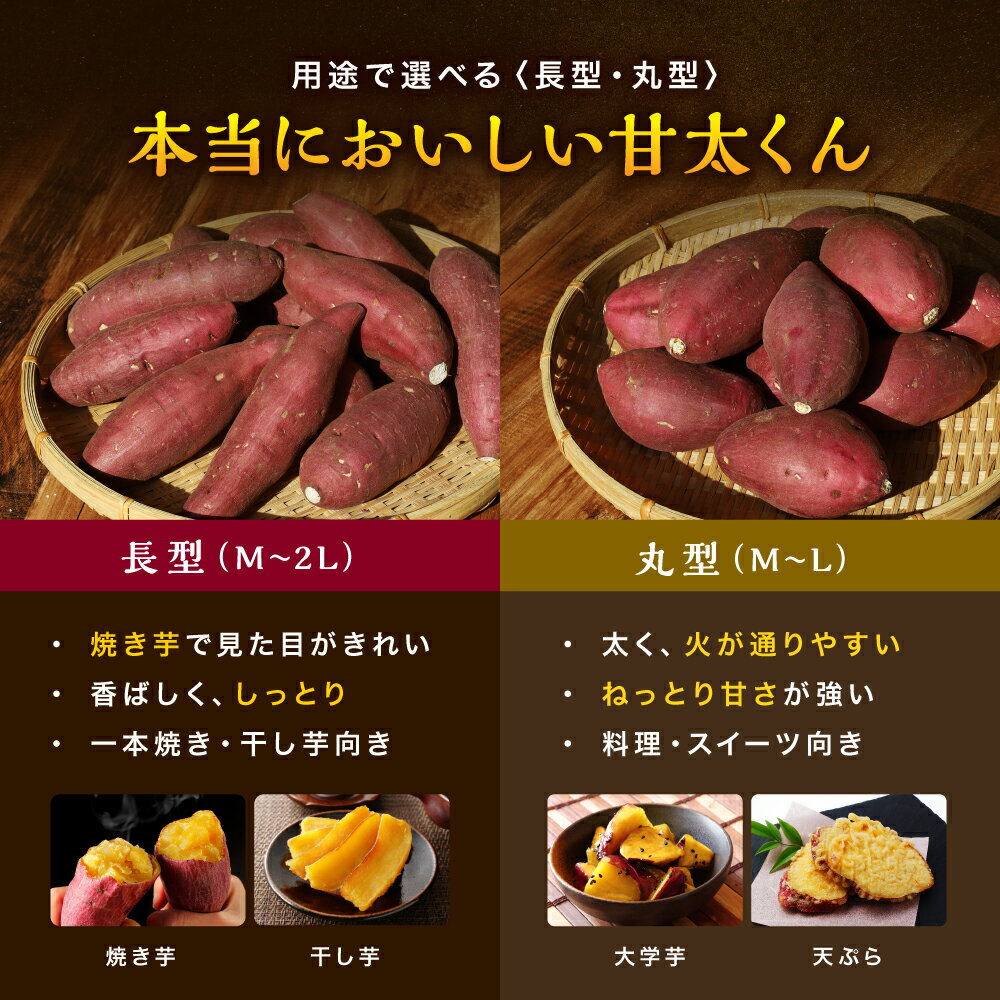 【ふるさと納税】選べる内容量・サイズ！大分県産かんしょ 甘太くん（1.5kg M/L 丸型・長型／5kg M～2L）| さつまいも さつま芋 サツマイモ 芋 いも 紅はるか べにはるか 焼き芋 おやつ ブランド 九州産 国産 大分県 中津市【発送は2025年11月下旬〜2026年4月下旬】 - 画像2