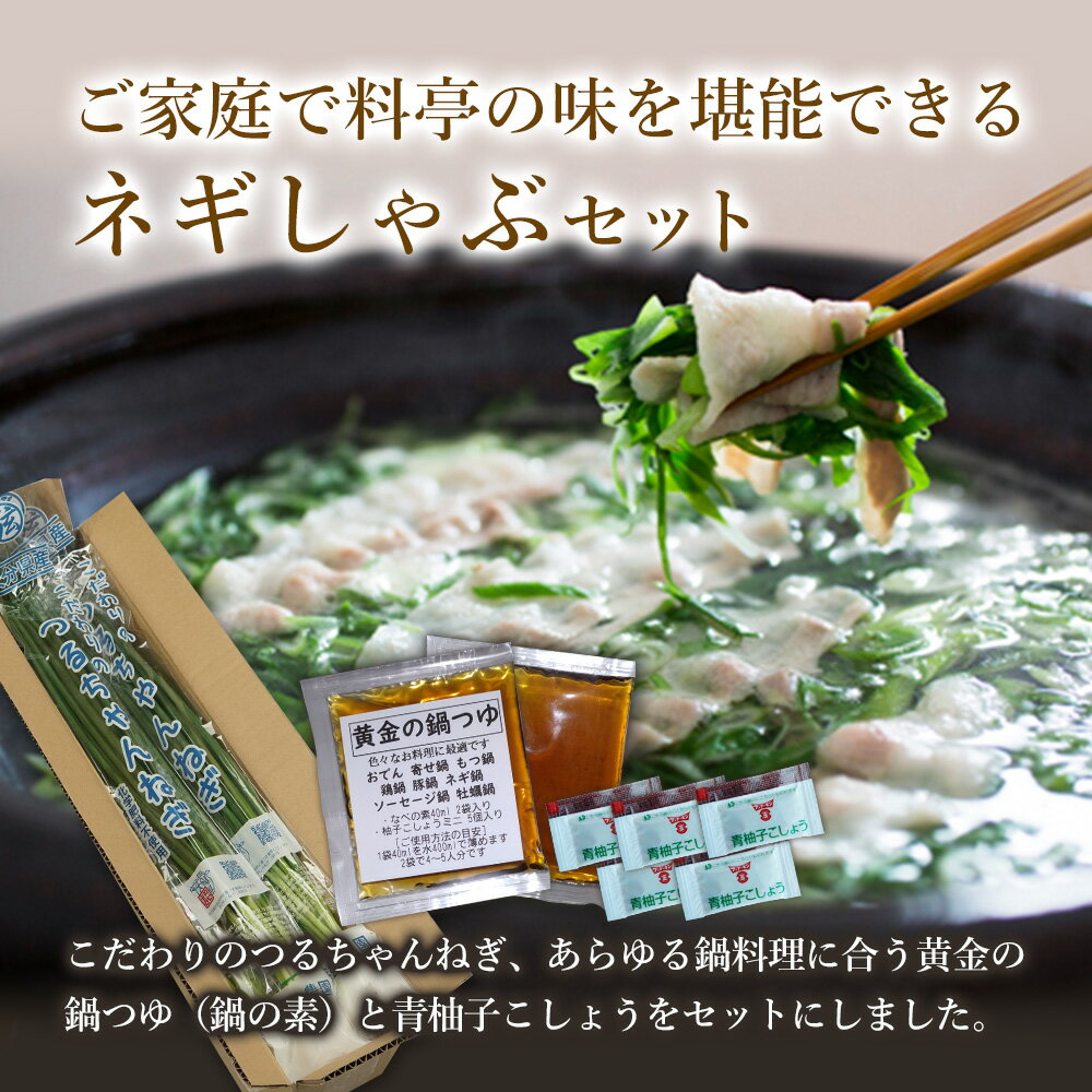 【ふるさと納税】 ネギしゃぶセット (つるちゃんねぎ・黄金の鍋つゆ・青柚子こしょう) | ネギしゃぶ セット 野菜 葱 ねぎ ネギ 調味料 鍋の素 手作り ゆずこしょう 柚子胡椒 薬味 鍋 しゃぶしゃぶ 大分県 中津市 送料無料 - 画像2