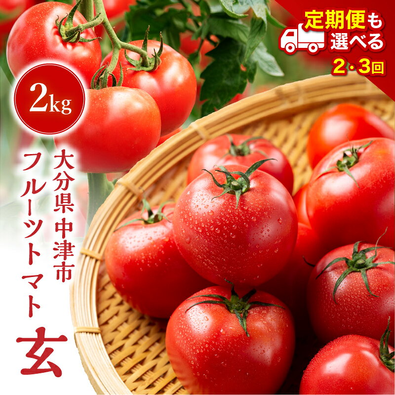 【期間限定】フルーツトマト 「玄」 2kg 選べる 発送回数 1回 / 2回 / 3回 | フルティカ ミディトマト ミニトマト ぷちとまと プチトマト トマト 国産 野菜 やさい 定期 定期便 単品 大分県 中津市【※8月～10月は発送不可】