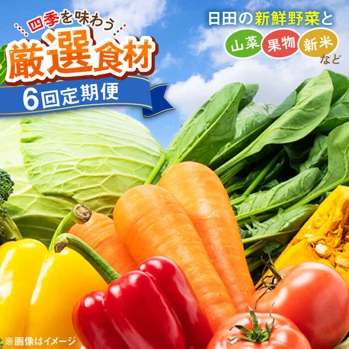【全6回定期便】農家セレクト！特別栽培 日田の厳選食材 詰め合わせ 日田市 / 自然工房Mori 野菜 果物 米 産地直送 新鮮 セット　野菜 米 くだもの [ARBR003]