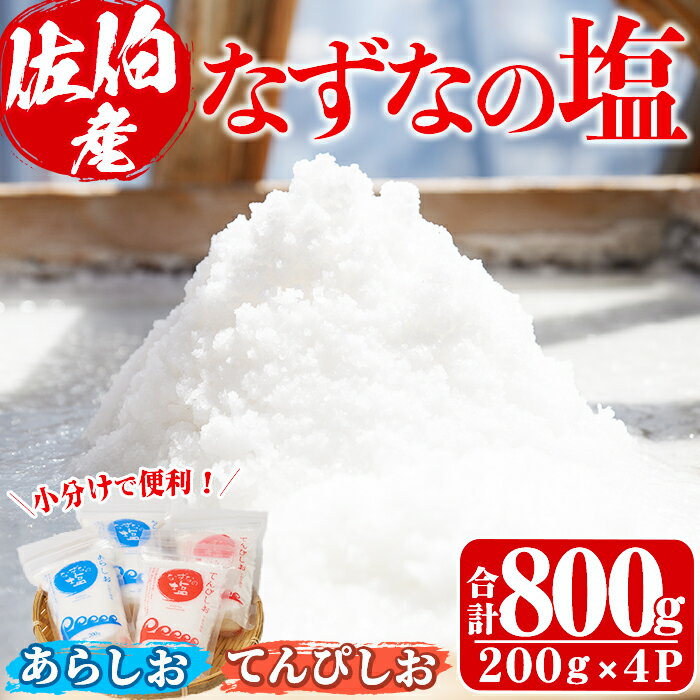 なずなの塩(合計800g・200g×2種×2袋) 塩 ソルト 海水塩 しお ミネラル 天日干し 食品 保存 調味料 漬物 常温 常温保存 大分県 佐伯市 防災【GR01】【株式会社なずなの塩】
