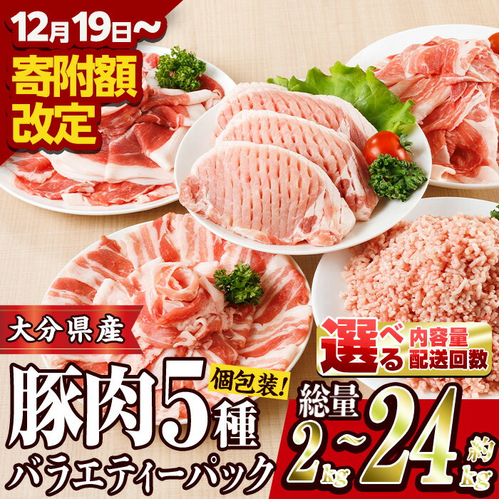 ★ 寄附額改定 ★ 豚肉 バラエティーパック (総量2‐24kg：1・3・6・12回) 小分け 切り落とし しゃぶしゃぶ ロース こま切れ バラ 200g 250g 300g 5種 ミンチ 定期便 内容量・お届け回数が選べる【BD320・ BD321・BD322・BD323・ BD325】【西日本畜産】
