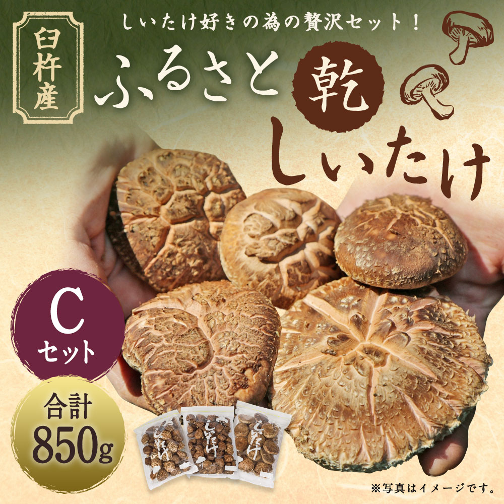 【ふるさと納税】臼杵産 ふるさと 乾しいたけ Cセット（計850g）3袋 小粒どんこ こうこ こうしん 椎茸 しいたけ シイタケ きのこ 干ししいたけ 原木栽培 産地直送 国産 九州産 大分県 臼杵市 送料無料 - 画像2